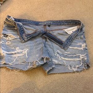 American Eagle Outfitters Light Blue Ripped Jean Shorts